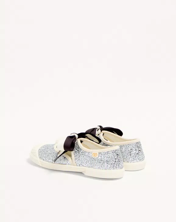 Valentino Bay By Bay Ballerina Sneakers In Glitter Fabric - Image 4